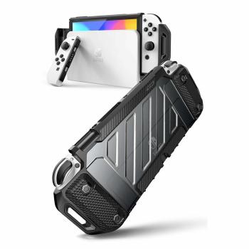 SUPCASE UB Pro Robuste Luxus Schutzhülle für Nintendo Switch OLED Frost schwarz, transparent